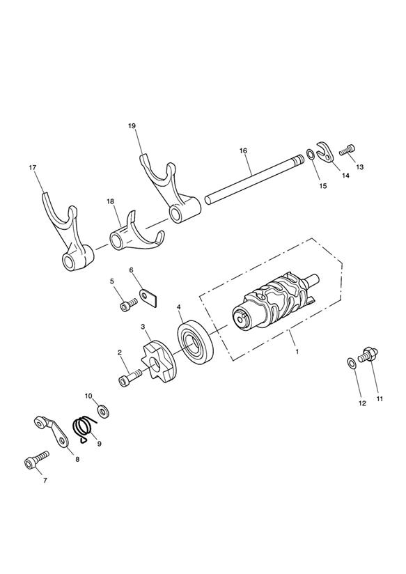 Gear selector drum  eng no 340169