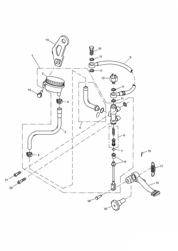 Rear brake master cylinder