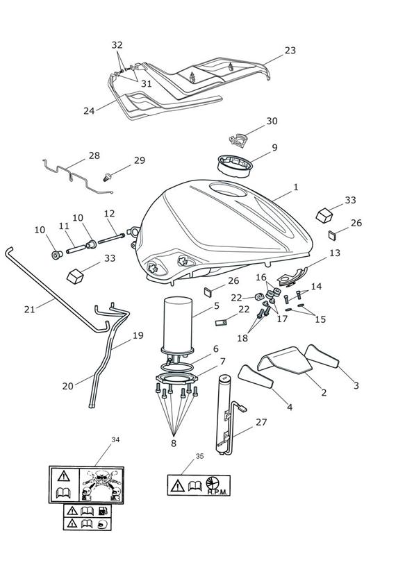 Fuel tank, fuel pump & fittings