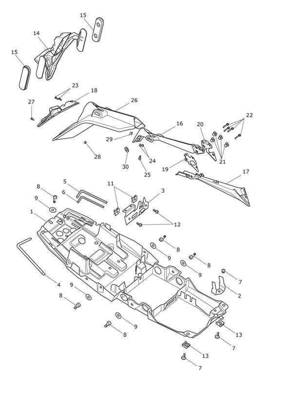 Rear mudguard & no plate brkt