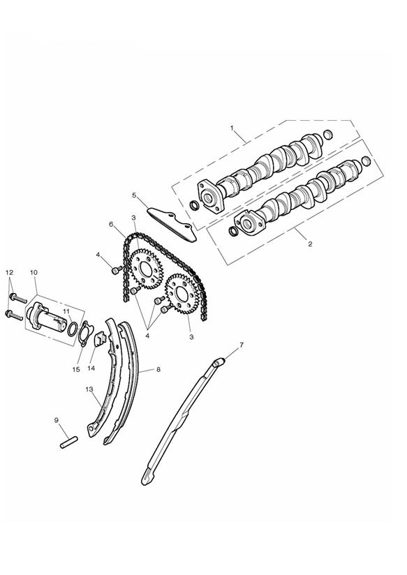 Camshaft & camshaft drive eng no 508232