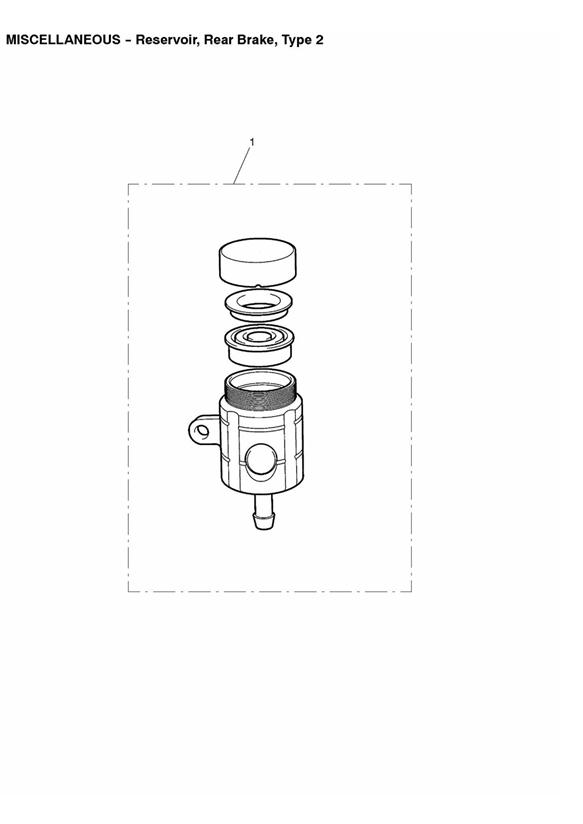 Reservoir, rear brake, type 2