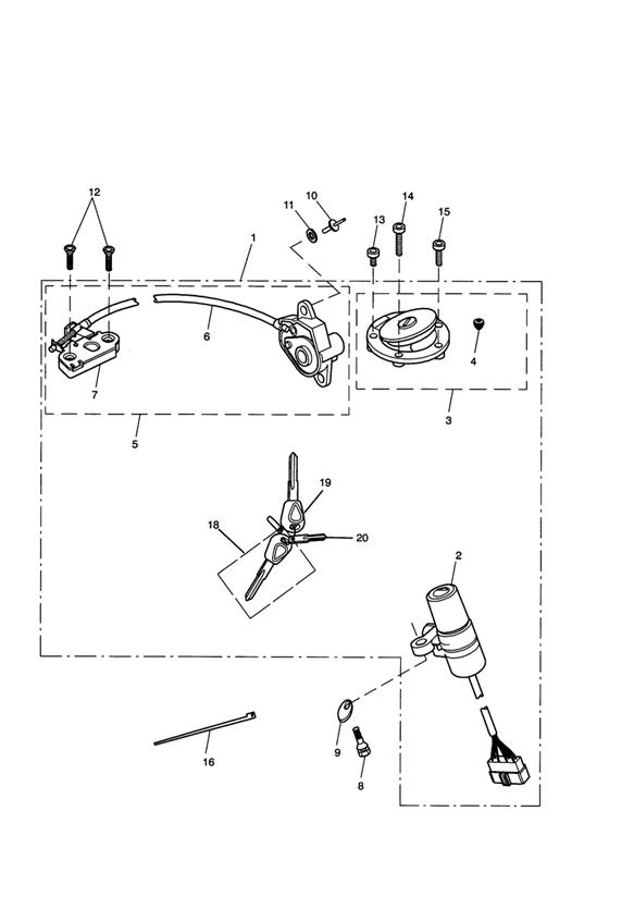 Ignition switch & lock set