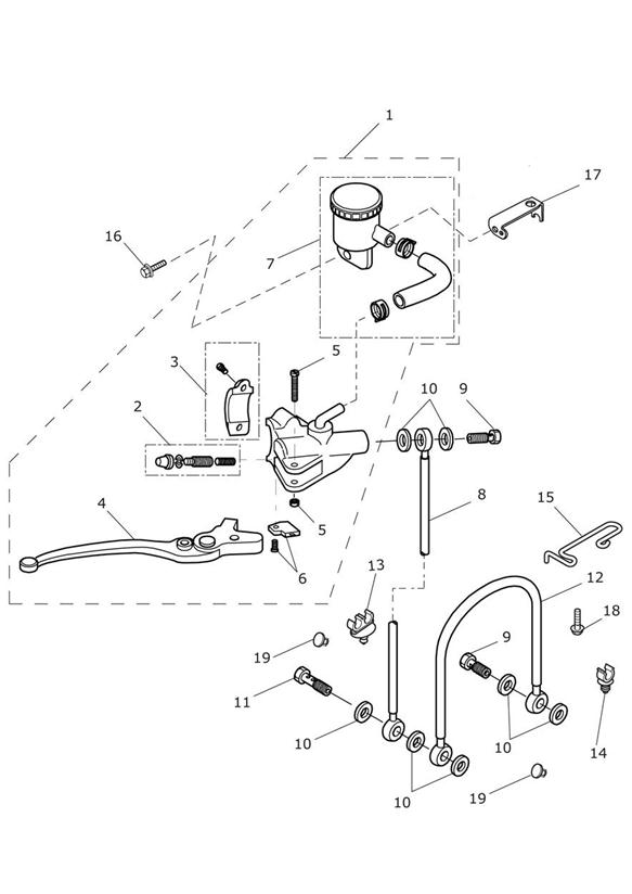 Front brake master cylinder & hoses