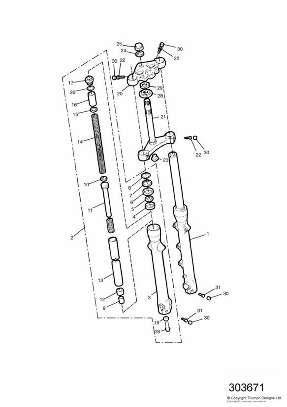 Front forks and yokes 92894 +