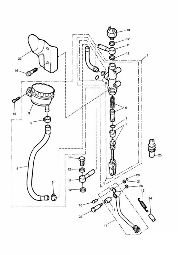 Rear brake master cylinder