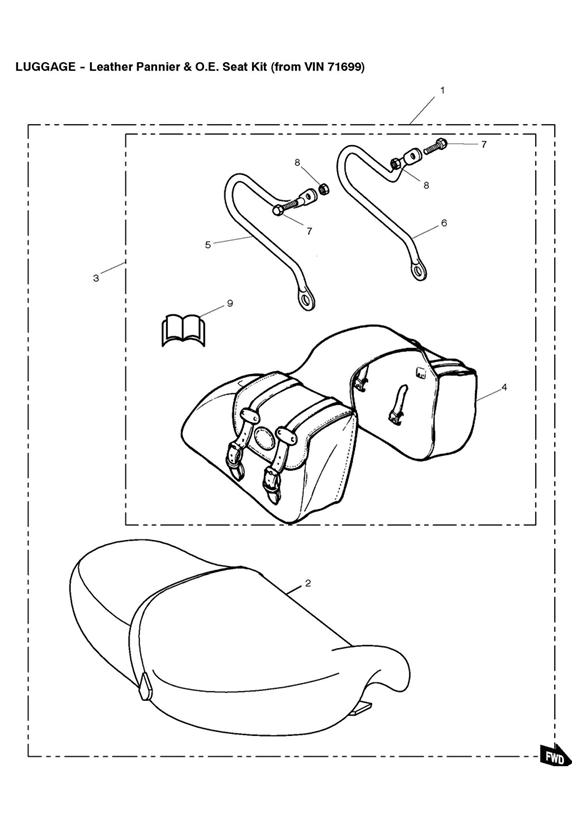 Leather pannier_o.e. seat kit (from vin 71699)