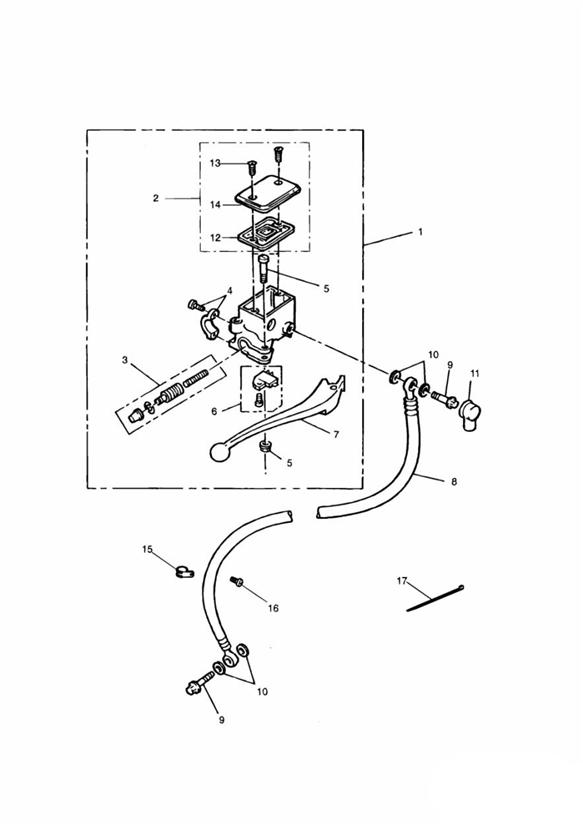 Front brake master cylinder