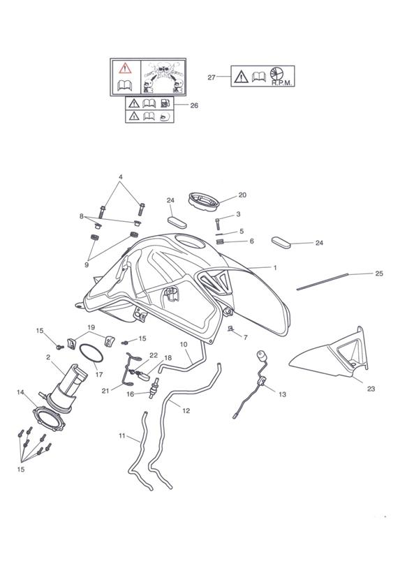 Fuel tank, fuel pump & fittings