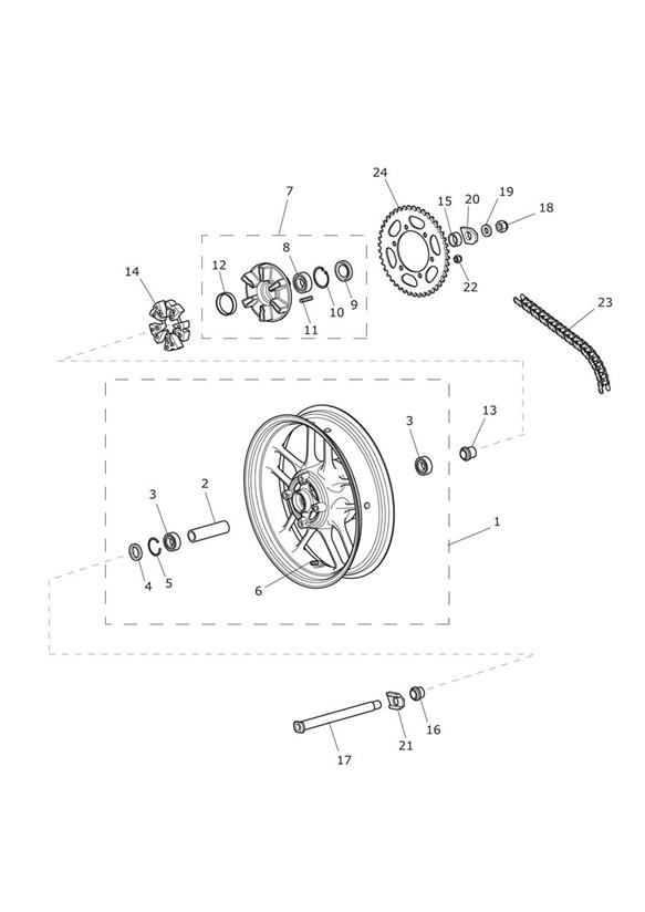 Rear wheel & final drive