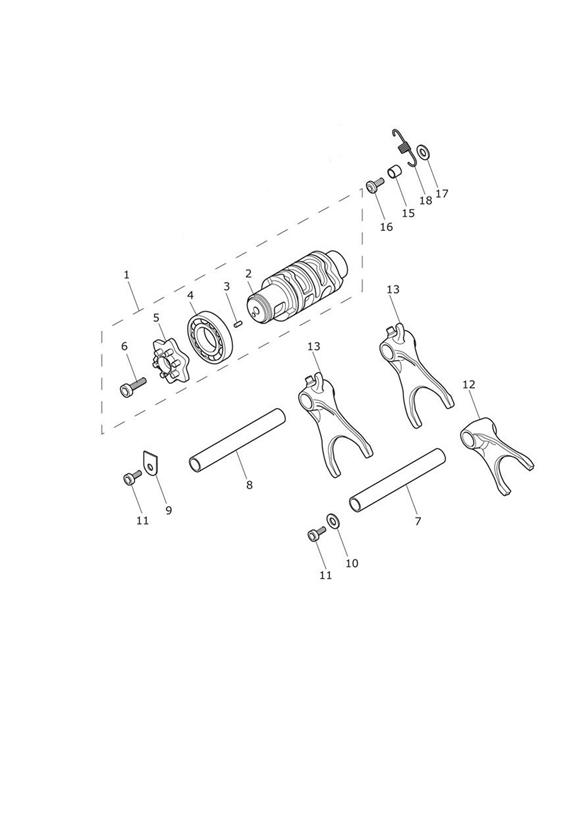 Gear selector drum