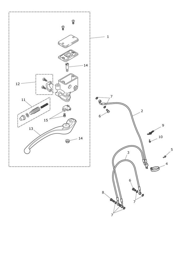 Front brake master cylinder & hoses