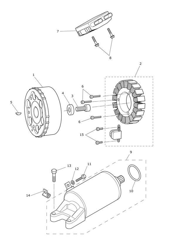 Starter & alternator - eng no 612714  except 613308 - 613370