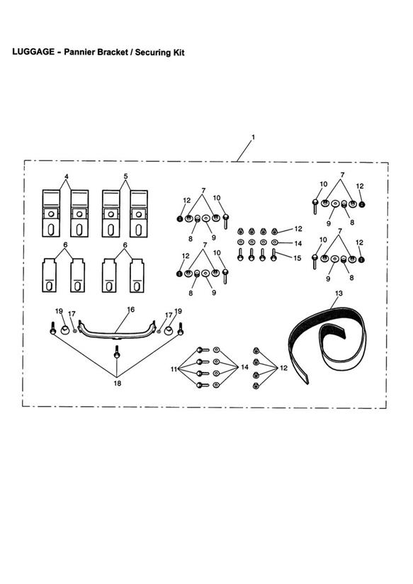 Pannier bracket _ securing kit