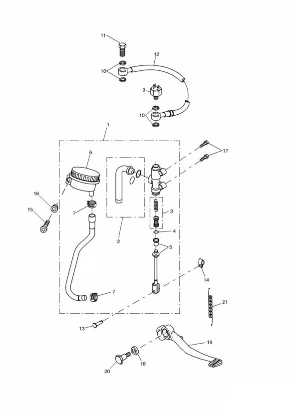 Rear brake master cylinder