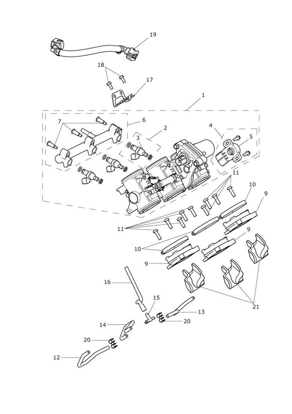 Throttles, injectors and fuel rail