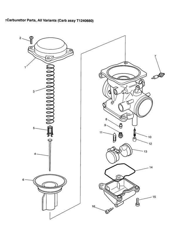 Carburettor parts carburettor assembly t1240660