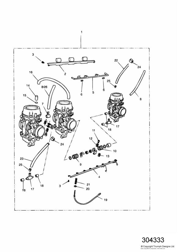 Carburettors us california models only  + eng no 55615