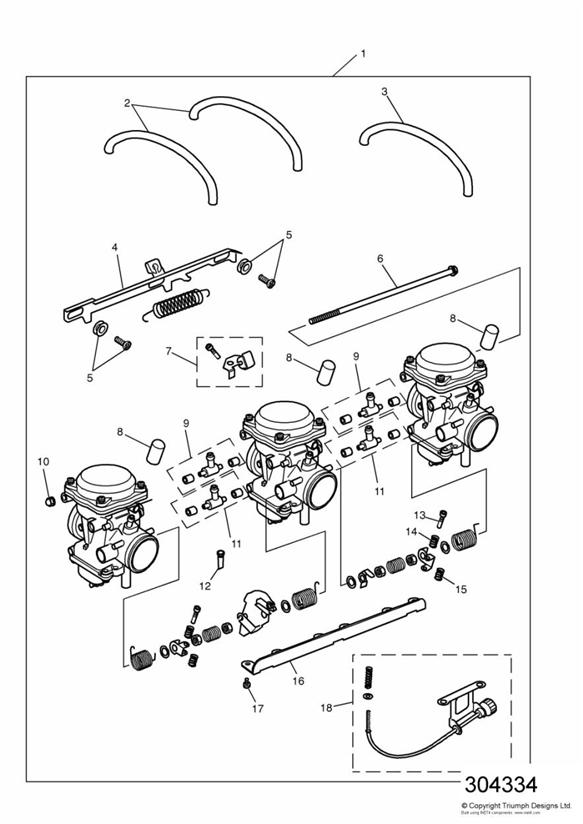 Carburettors all markets except us cal eng no 55881 +