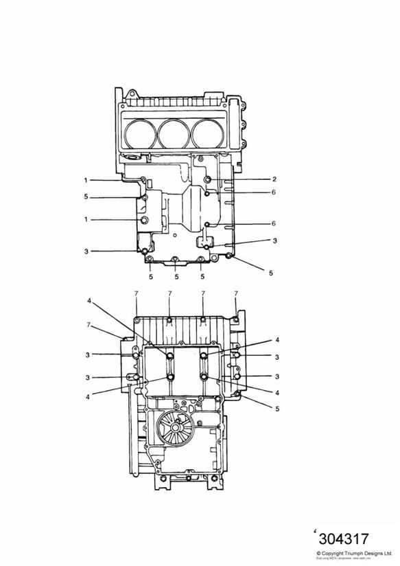 Crankcase fixings 9873 +