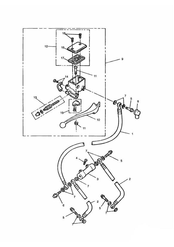 Front brake master cylinder