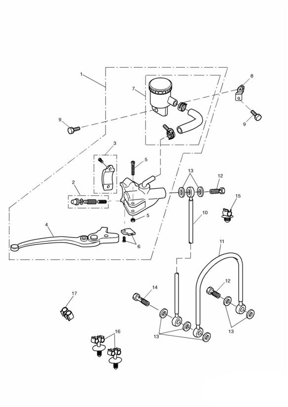 Front brake master cylinder