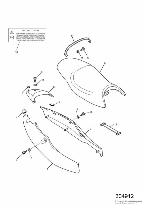 Bodywork - rear side panels and seat