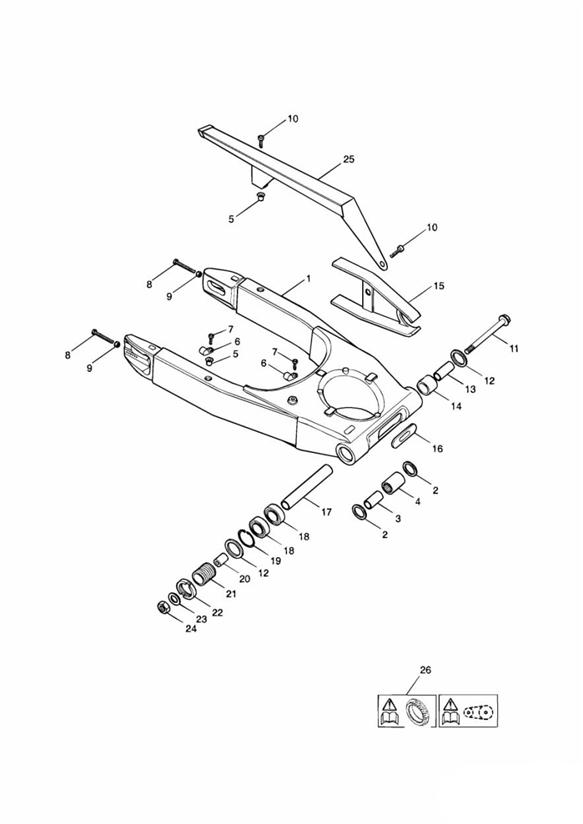 Swinging arm