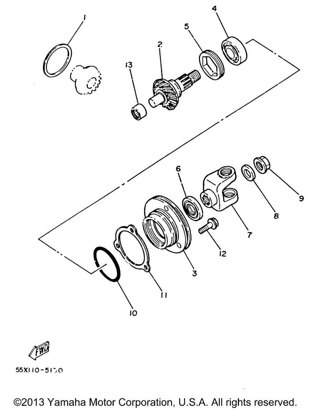 Middle drive gear