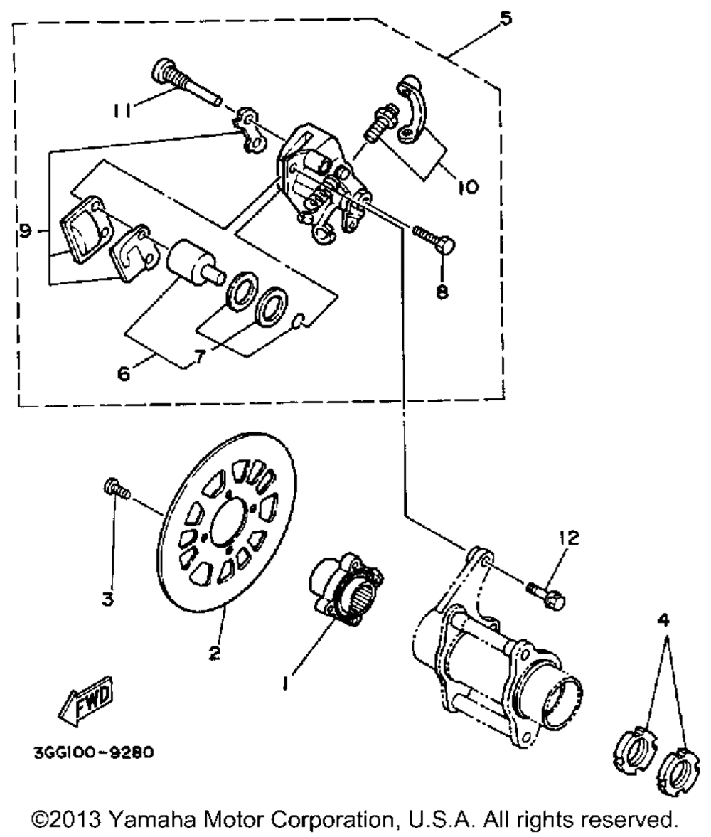 Rear brake caliper