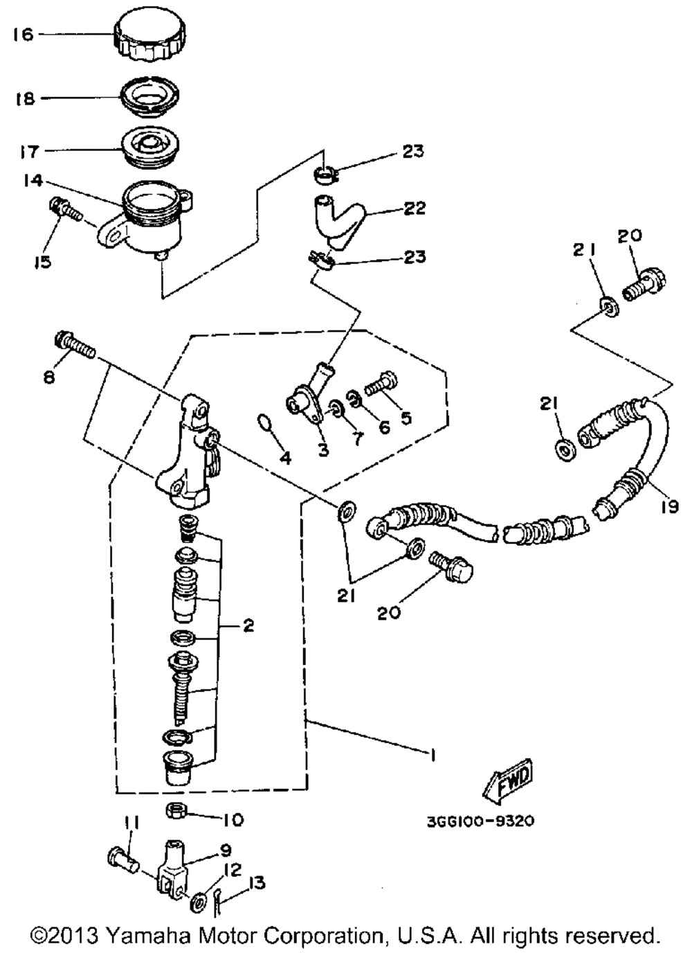 Rear master cylinder