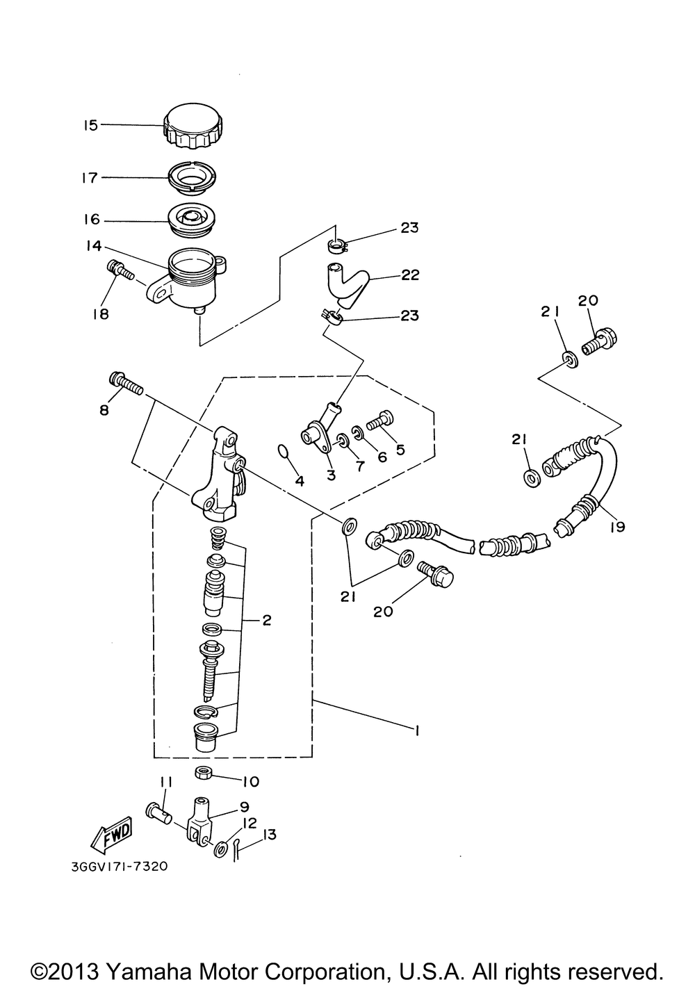 Rear master cylinder