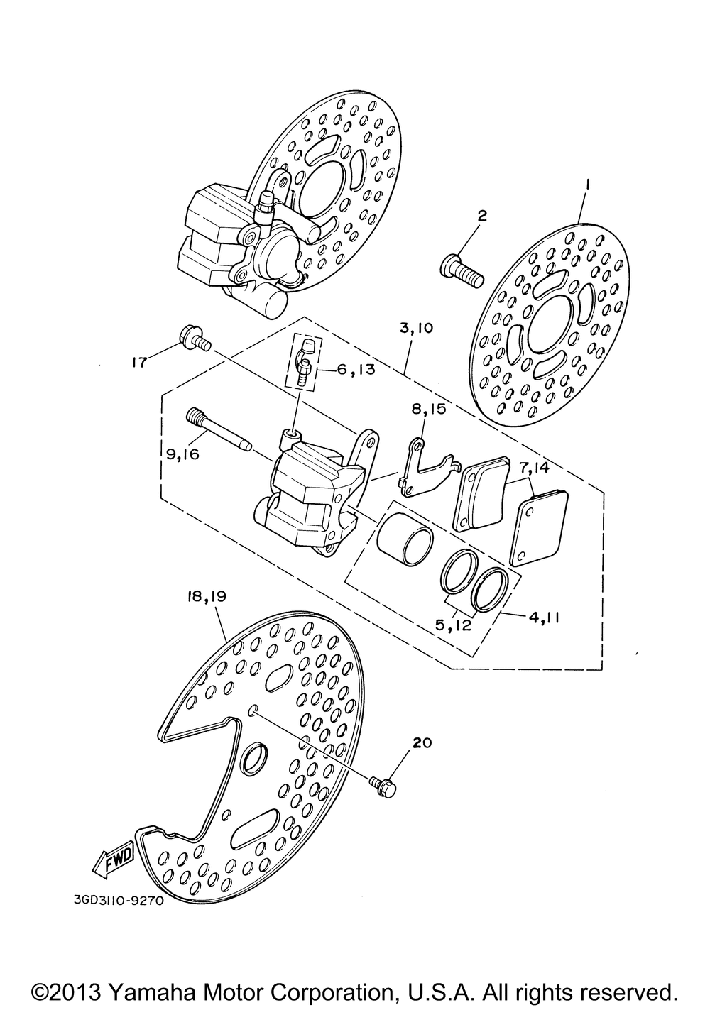 Front brake caliper