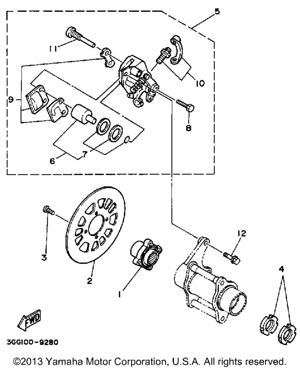 Rear brake caliper