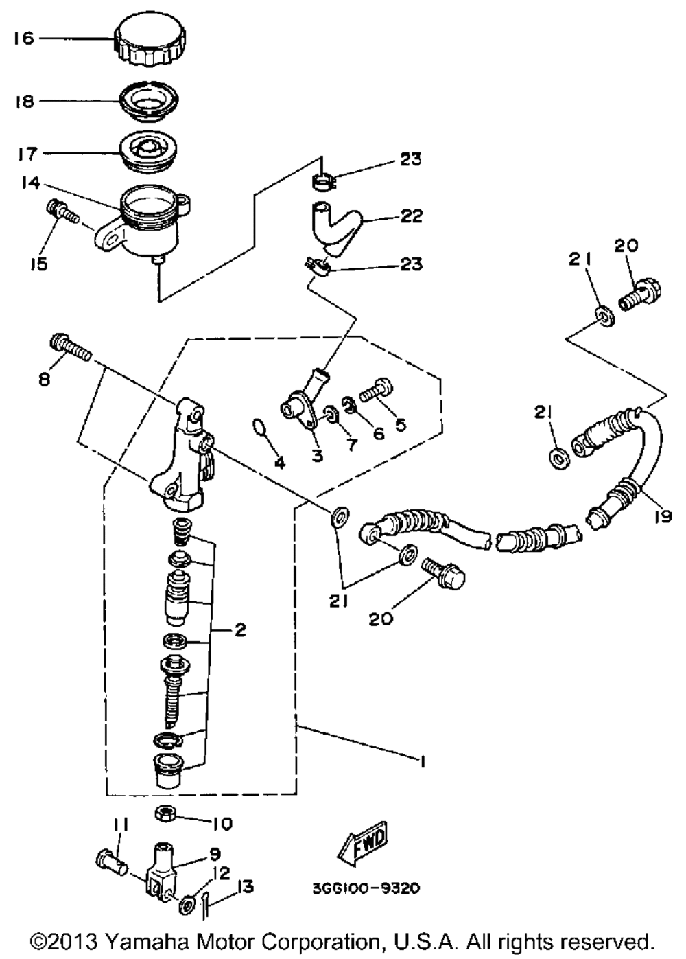 Rear master cylinder