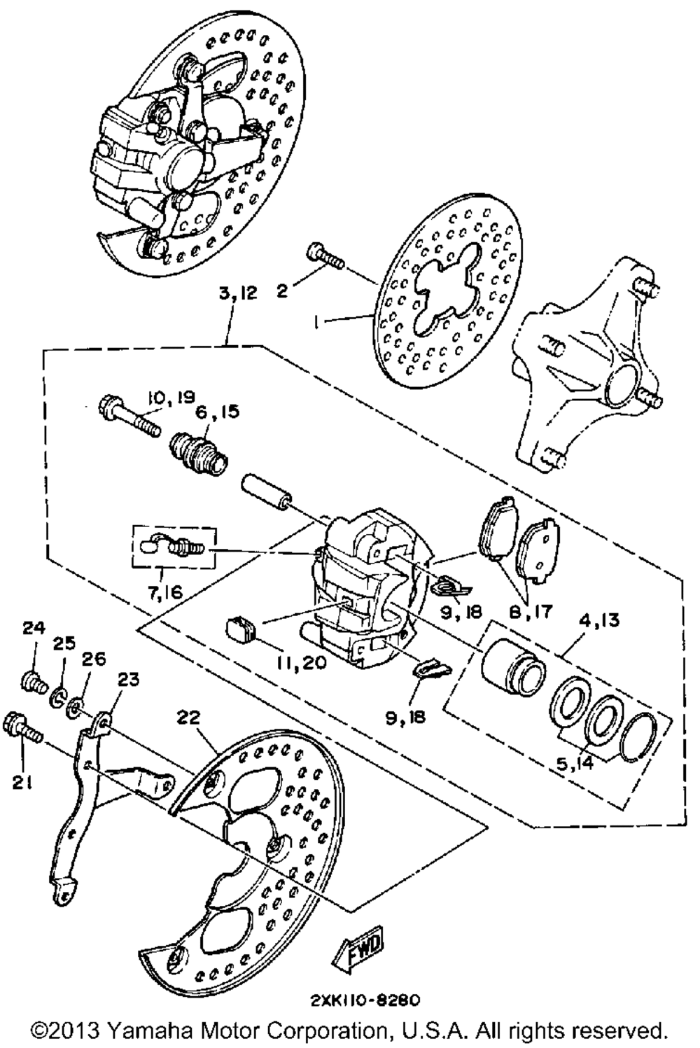 Front brake caliper