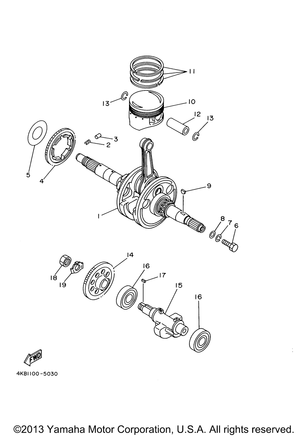 Crankshaft piston