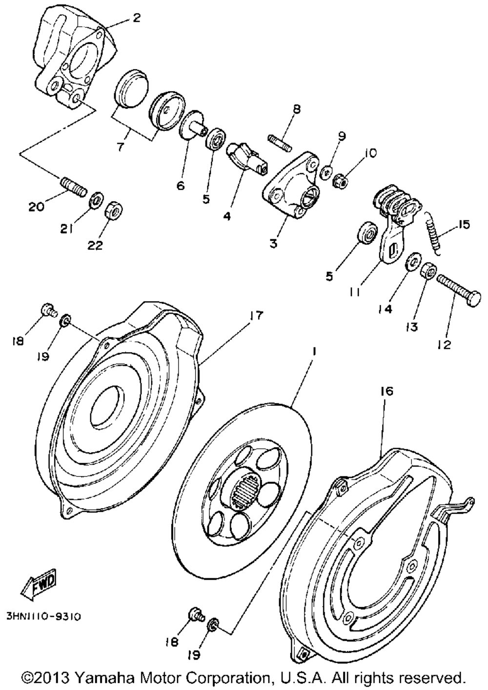 Rear brake caliper