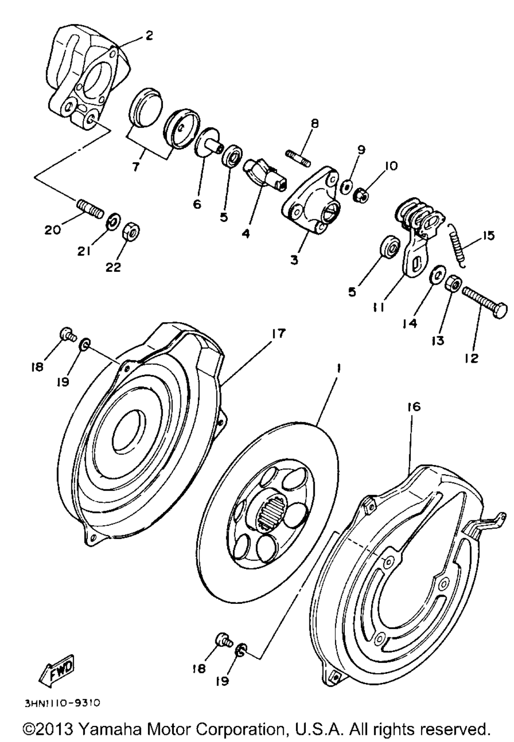 Rear brake caliper