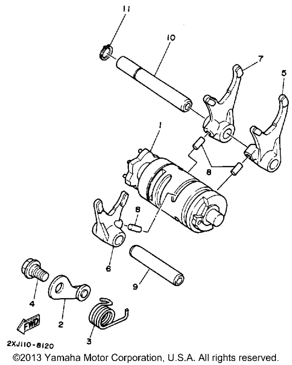 Shift cam fork