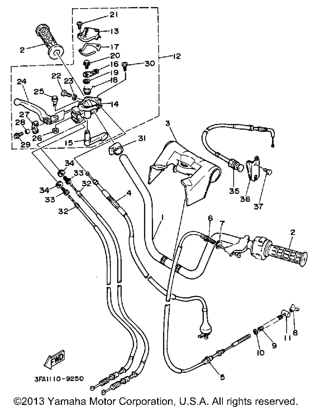 Handlebar cable