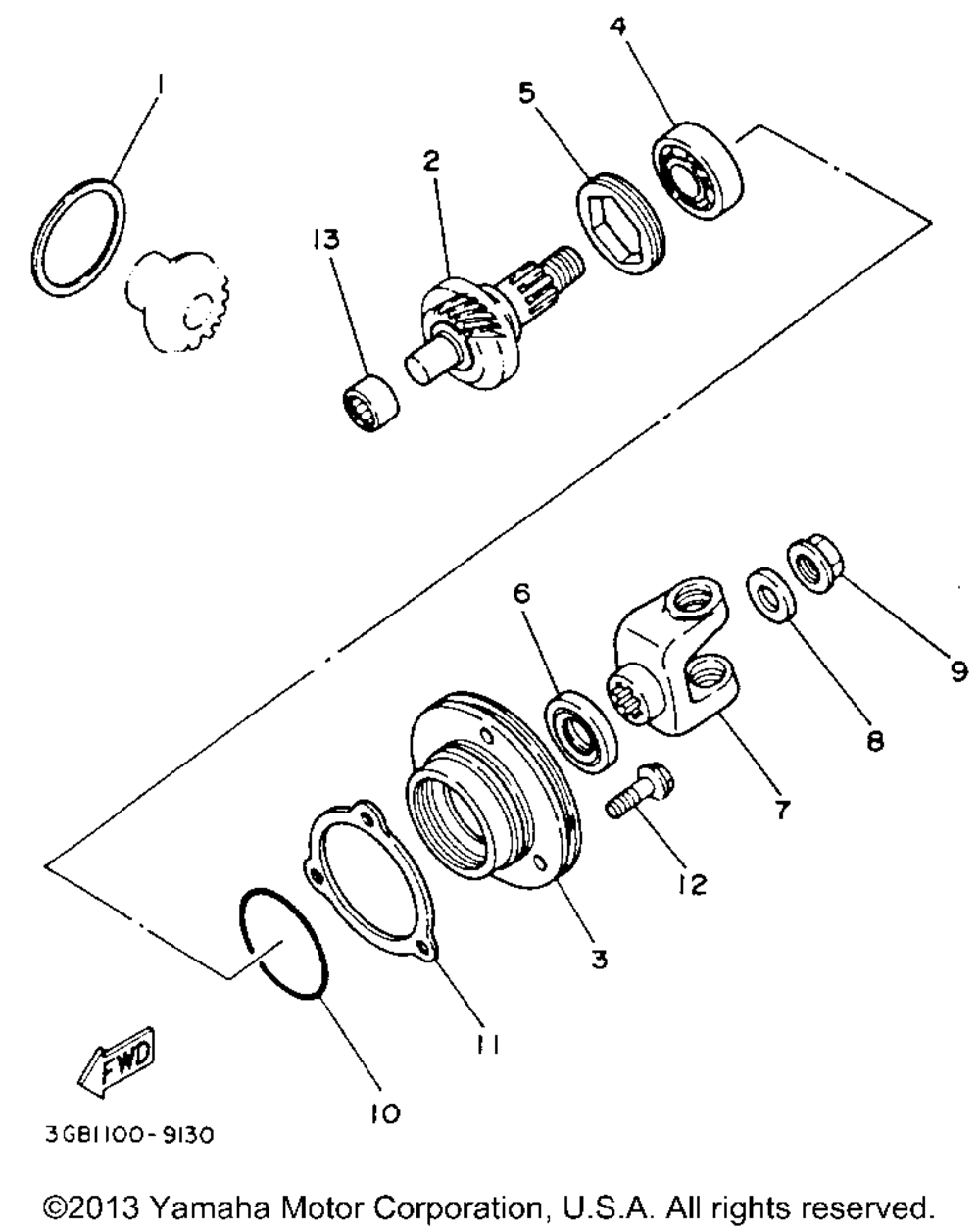 Middle drive gear