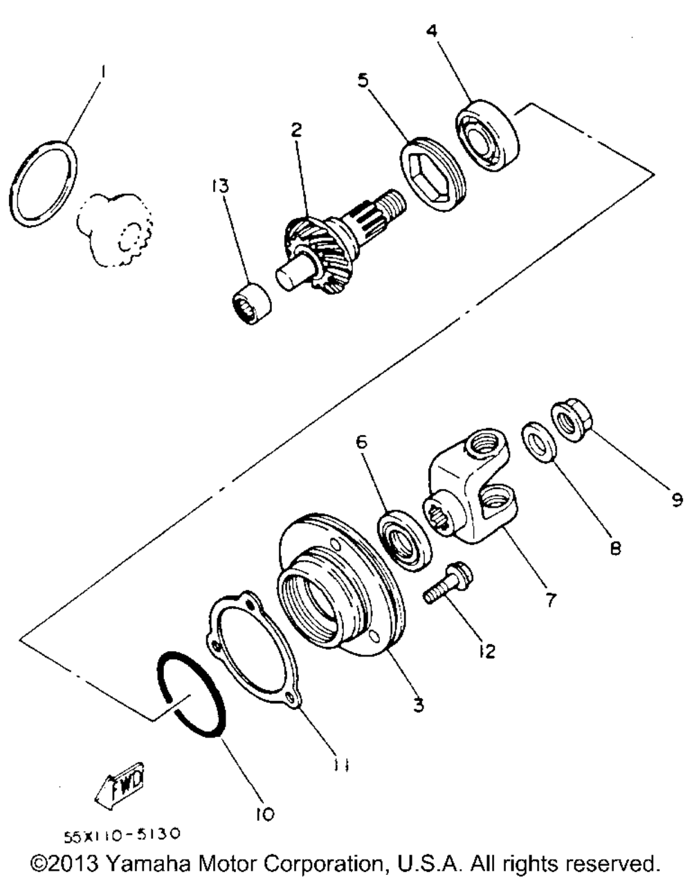 Middle drive gear