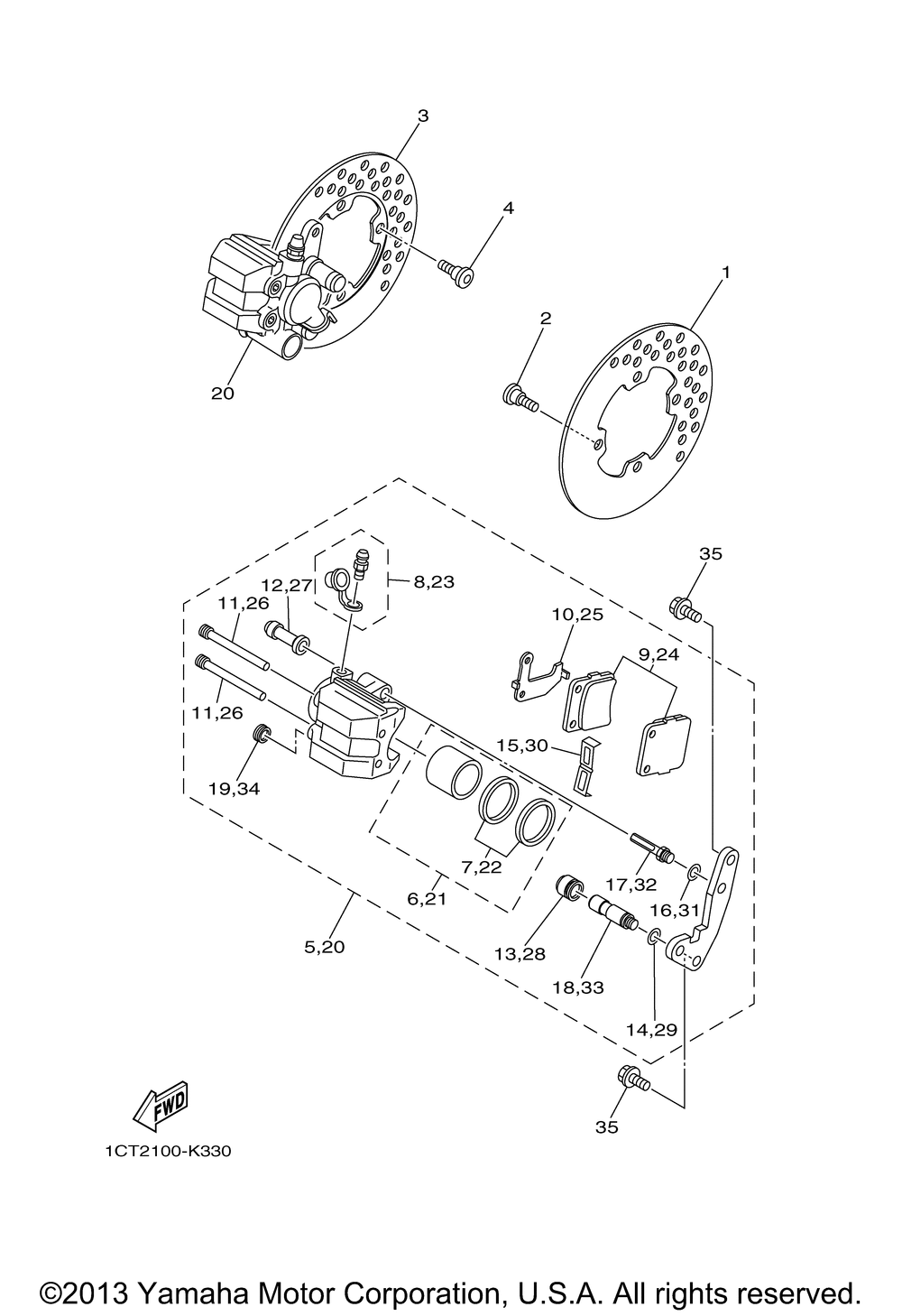 Front brake caliper