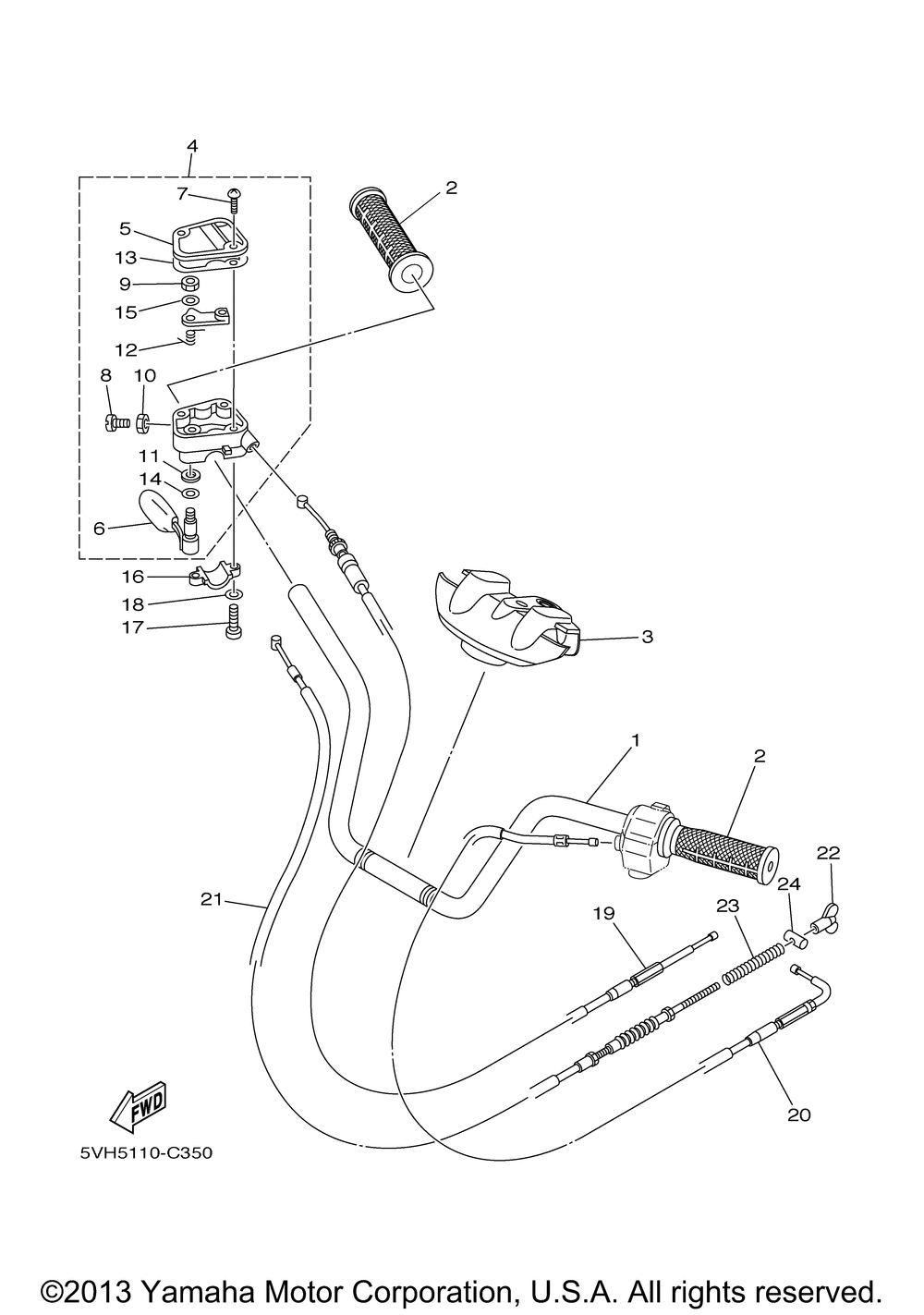 Steering handle & cable