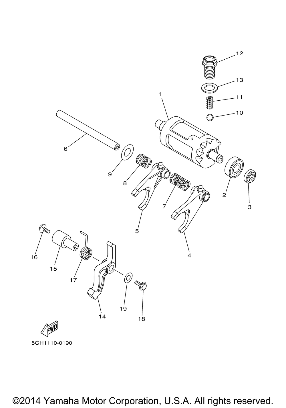 Shift cam fork