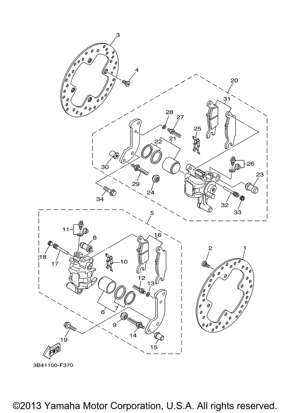 Rear brake caliper