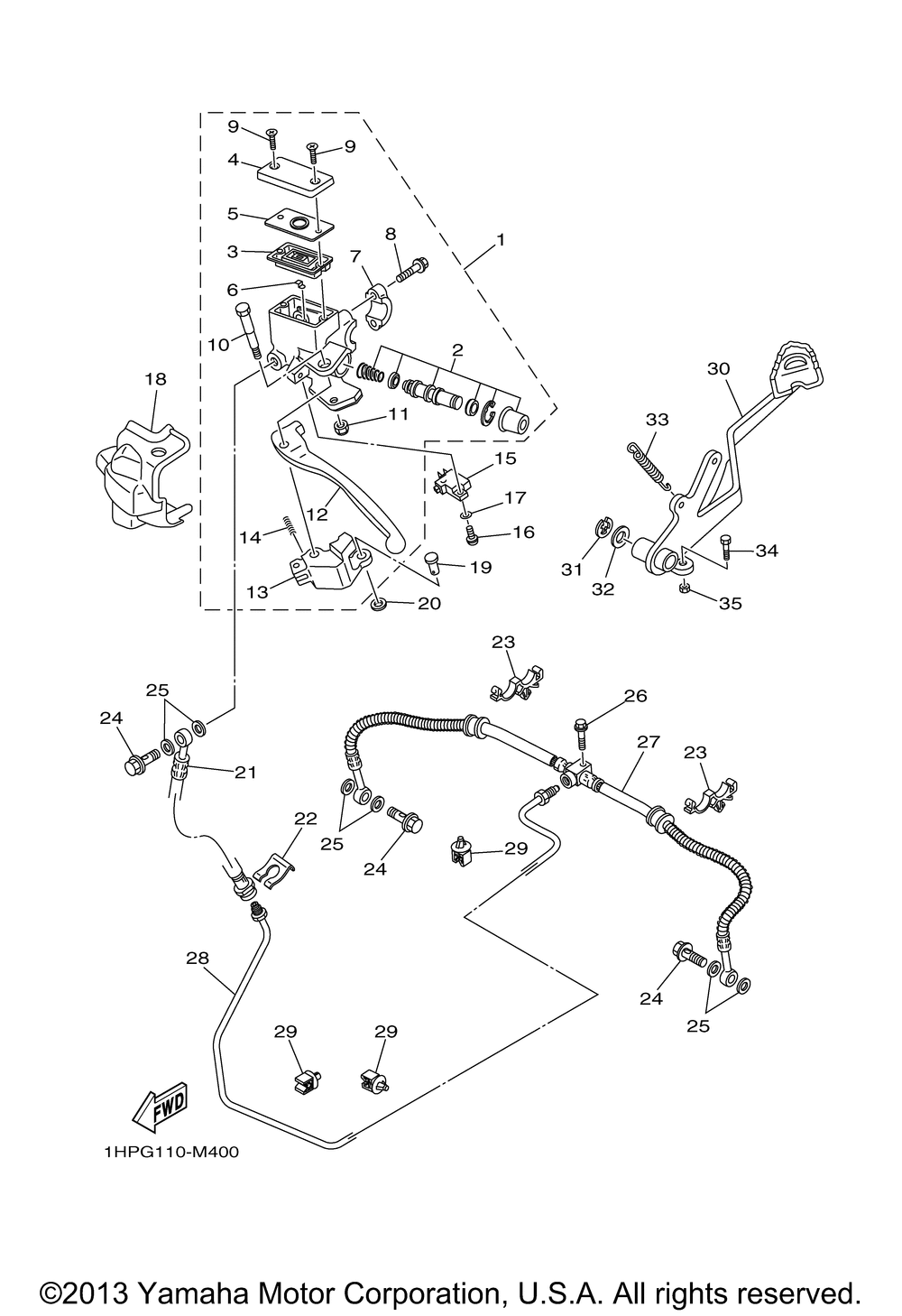 Rear master cylinder