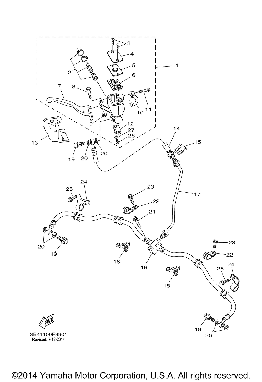 Front master cylinder