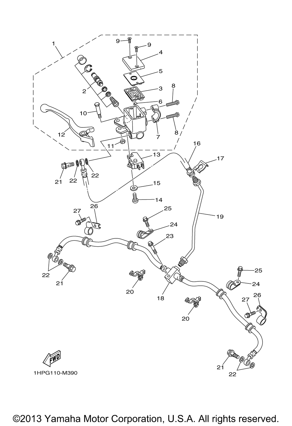 Front master cylinder